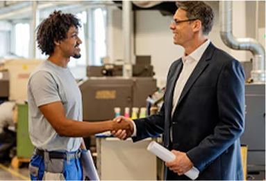 People shaking hands representing valuing people